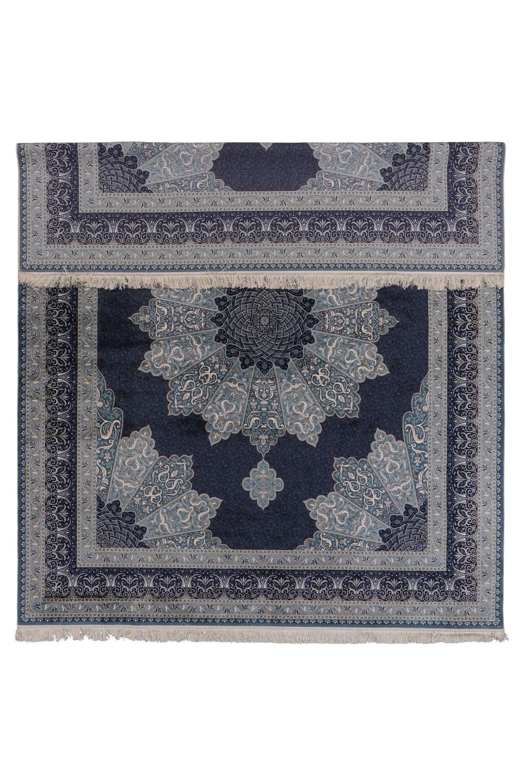 8x10 Navy and Ivory Turkish Antep Rug