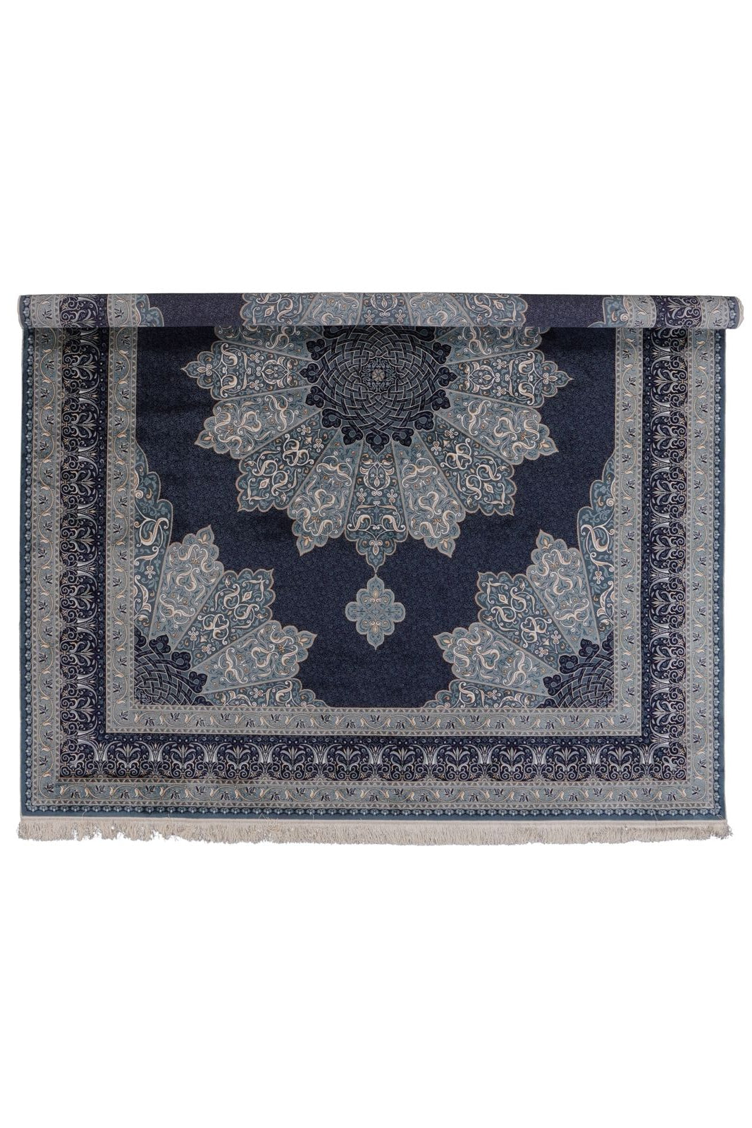 8x10 Navy and Ivory Turkish Antep Rug