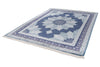 8x10 Navy and Ivory Turkish Antep Rug