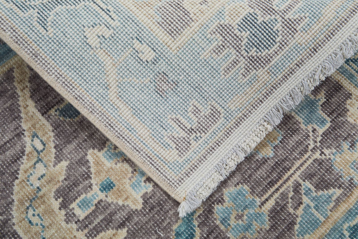 3x3 Purple and Blue Turkish Traditional Rug