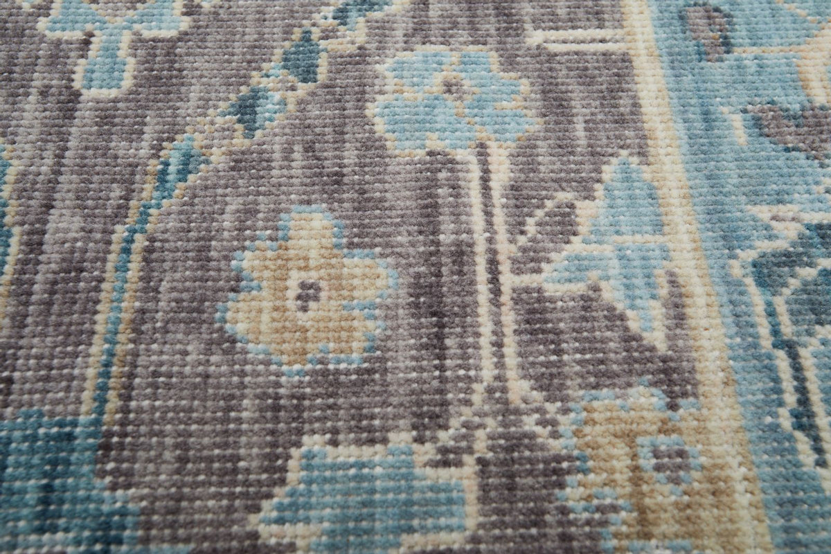 3x3 Purple and Blue Turkish Traditional Rug