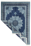 7x10 Navy and Ivory Turkish Antep Rug