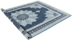 7x10 Navy and Ivory Turkish Antep Rug