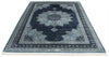 7x10 Navy and Ivory Turkish Antep Rug