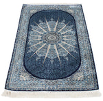 3x5 Navy and Ivory Turkish Antep Rug