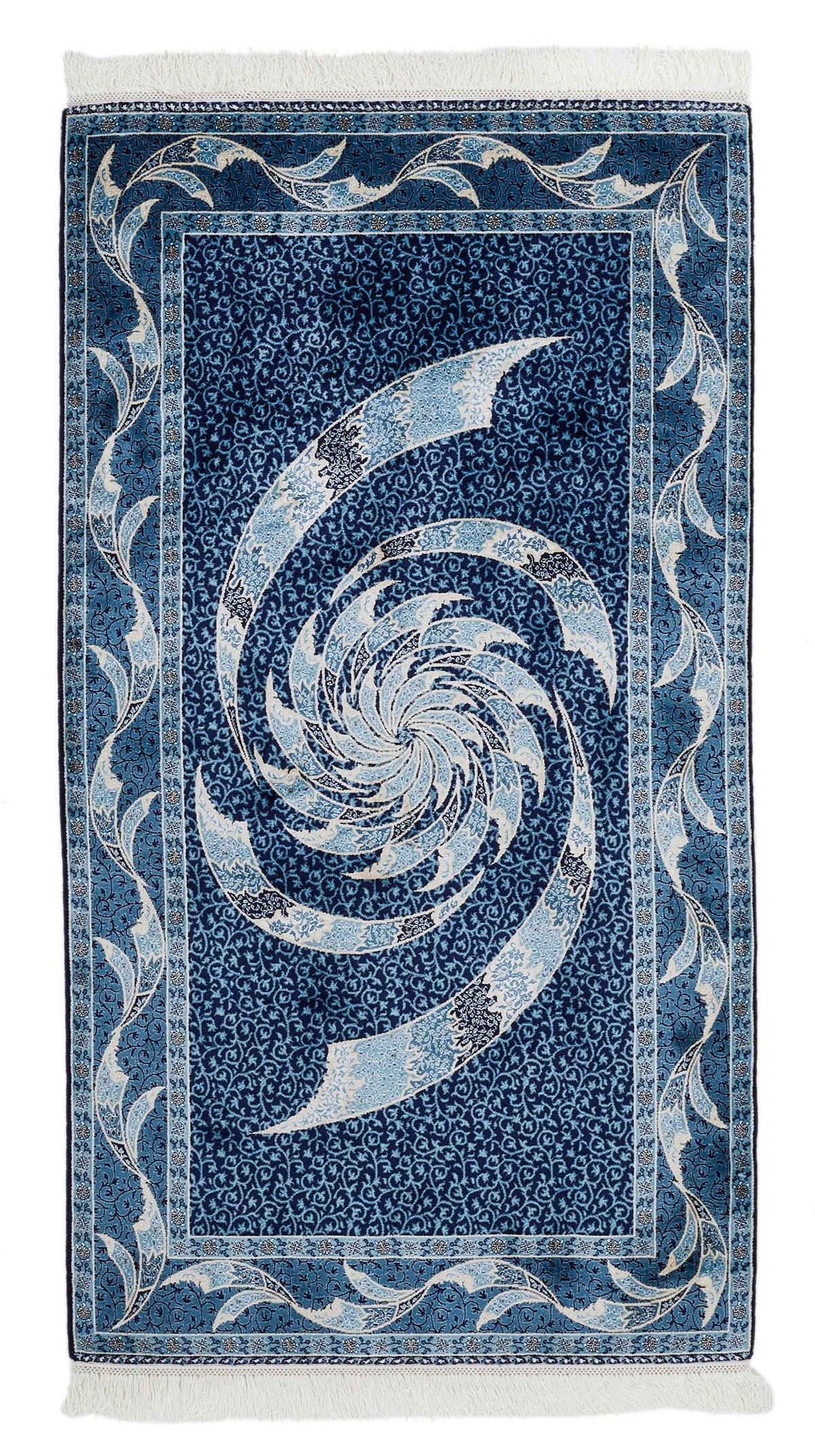 3x5 Navy and Ivory Turkish Antep Rug