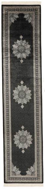 3x13 Black and Ivory Turkish Antep Runner