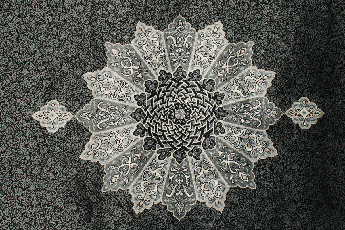 3x13 Black and Ivory Turkish Antep Runner