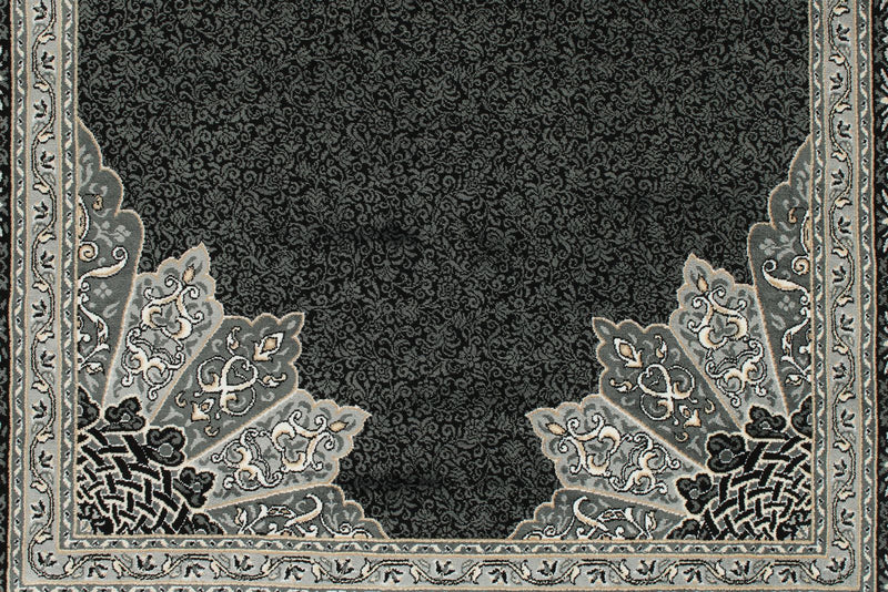 3x13 Black and Ivory Turkish Antep Runner