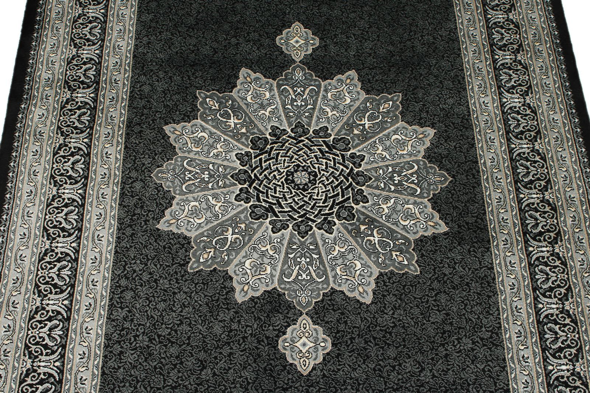 3x13 Black and Ivory Turkish Antep Runner