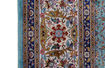 7x10 Blue and Ivory Turkish Antep Rug