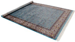 7x10 Blue and Ivory Turkish Antep Rug