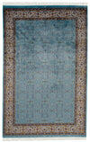 7x10 Blue and Ivory Turkish Antep Rug