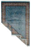 7x10 Blue and Ivory Turkish Antep Rug