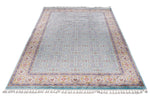 7x10 Blue and Ivory Turkish Antep Rug