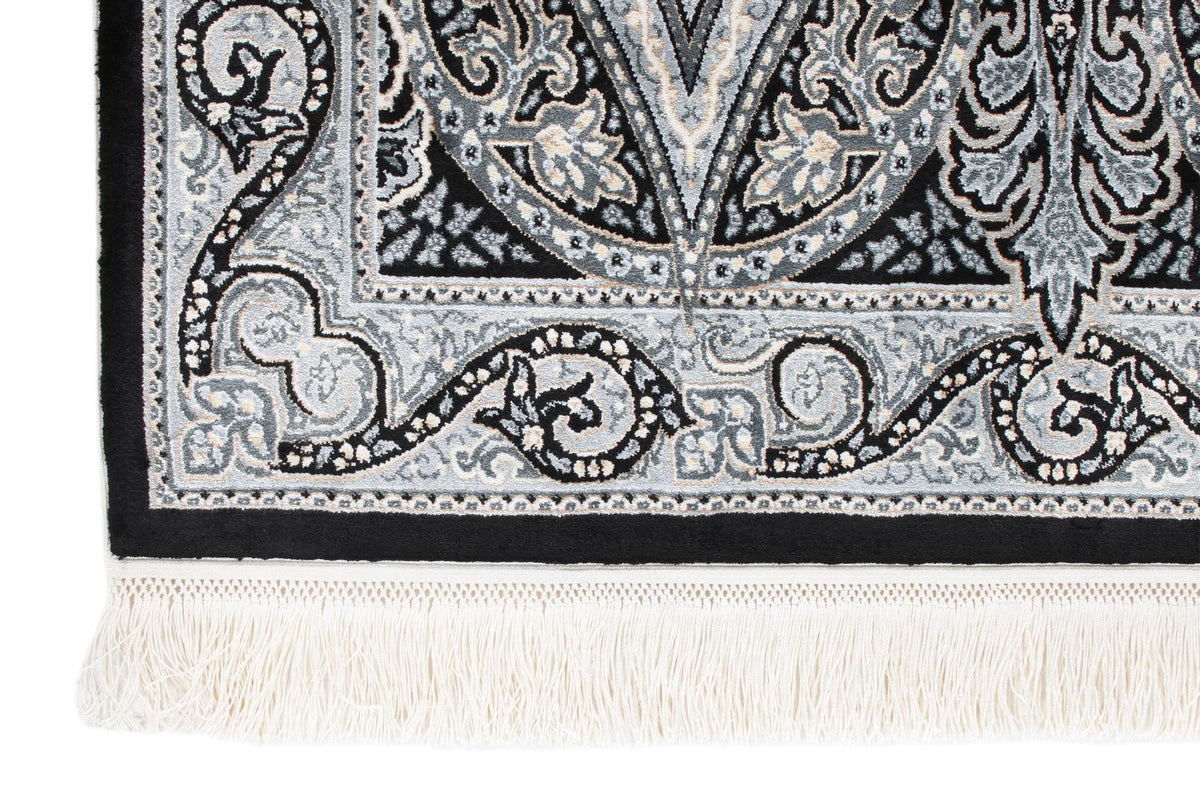 3x5 Black and Ivory Kazak Tribal Rug