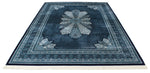 7x10 Navy and Ivory Turkish Antep Rug