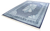 7x10 Navy and Ivory Turkish Antep Rug