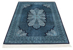 4x6 Navy and Ivory Turkish Antep Rug