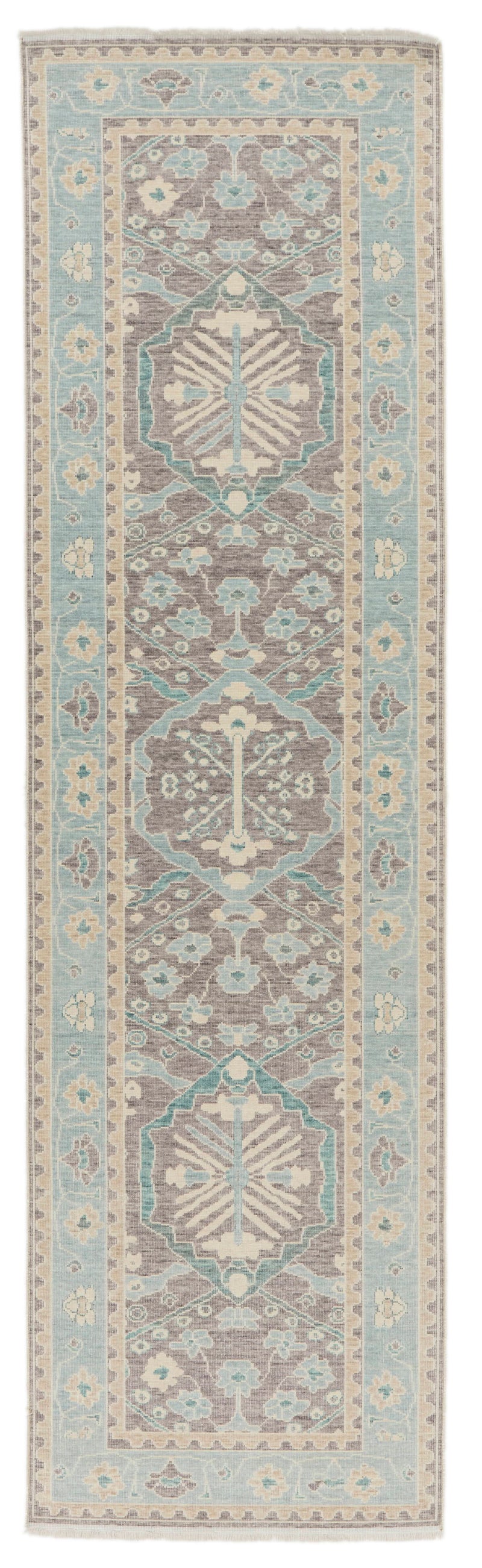 3x10 Purple and Blue Turkish Traditional Runner