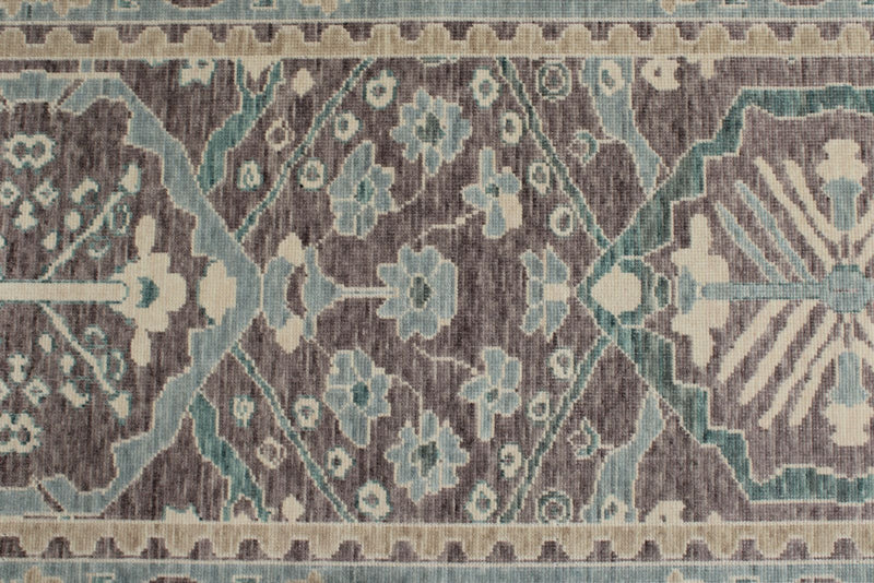3x10 Purple and Blue Turkish Traditional Runner