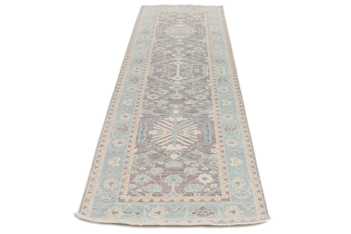 3x10 Purple and Blue Turkish Traditional Runner