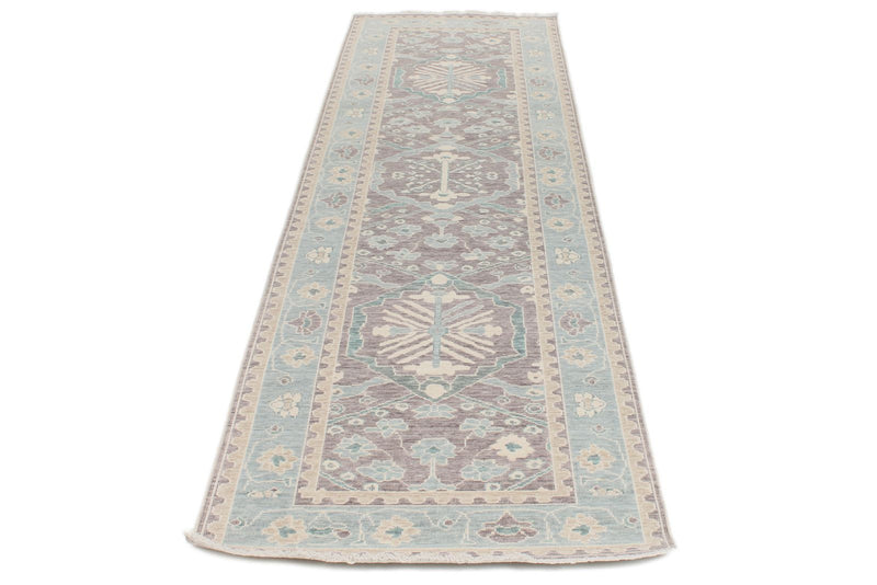 3x10 Purple and Blue Turkish Traditional Runner