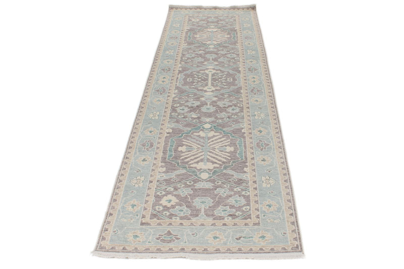 3x10 Purple and Blue Turkish Traditional Runner