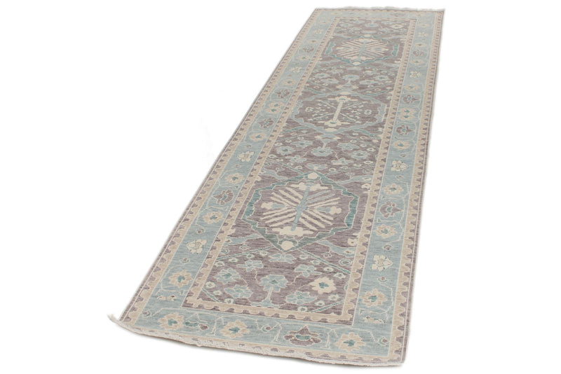 3x10 Purple and Blue Turkish Traditional Runner