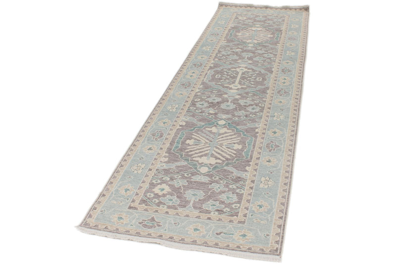 3x10 Purple and Blue Turkish Traditional Runner