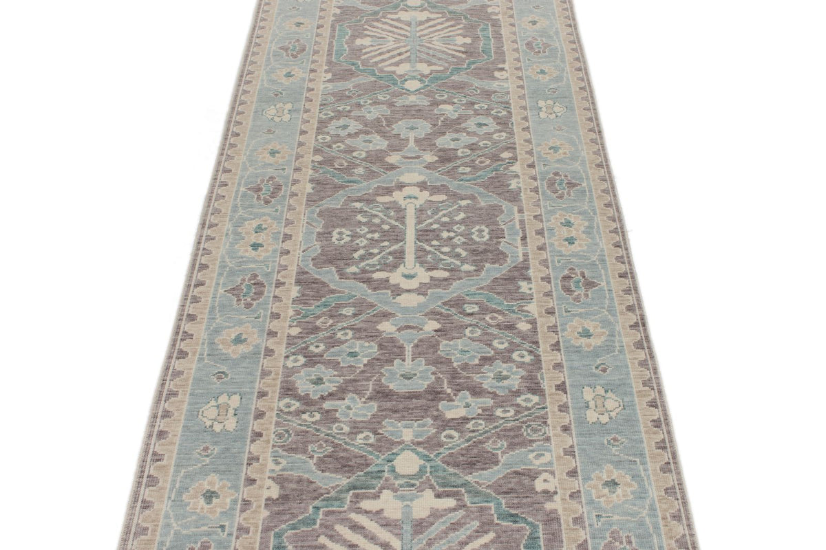 3x10 Purple and Blue Turkish Traditional Runner