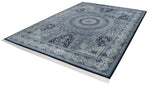 8x11 Navy and Ivory Turkish Antep Rug