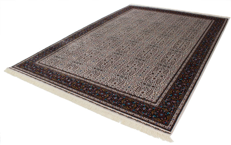 7x10 Ivory and Blue Turkish Antep Rug