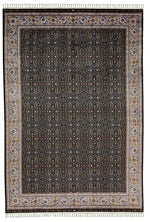 8x11 Black and Ivory Turkish Antep Rug