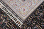 8x11 Black and Ivory Turkish Antep Rug