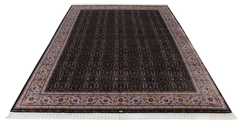 8x11 Black and Ivory Turkish Antep Rug