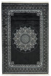 7x10 Black and Ivory Turkish Antep Rug