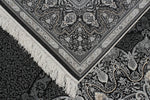 7x10 Black and Ivory Turkish Antep Rug