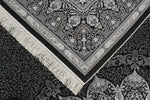 8x11 Black and Ivory Turkish Antep Rug