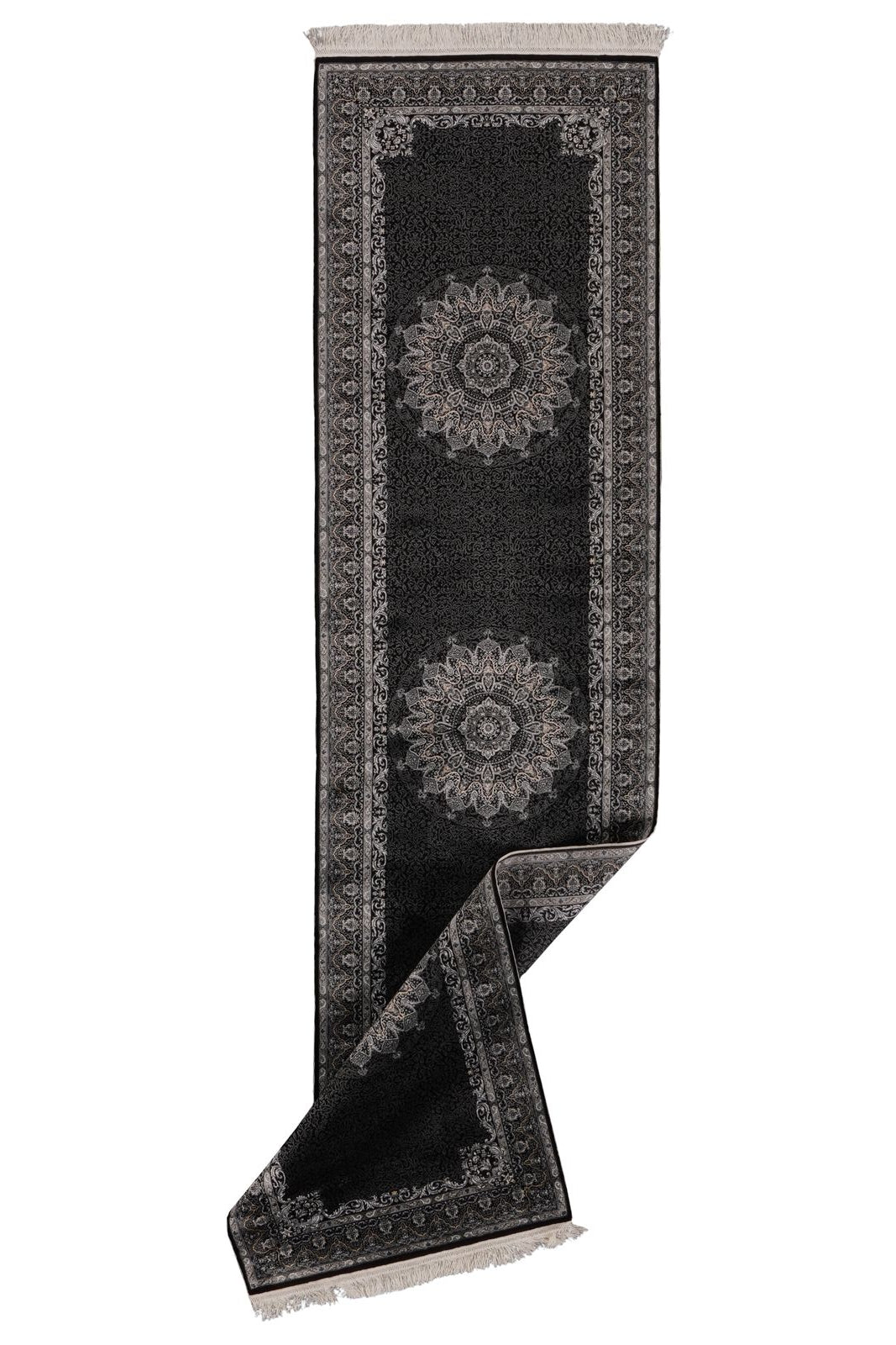 3x10 Black and Ivory Turkish Antep Runner
