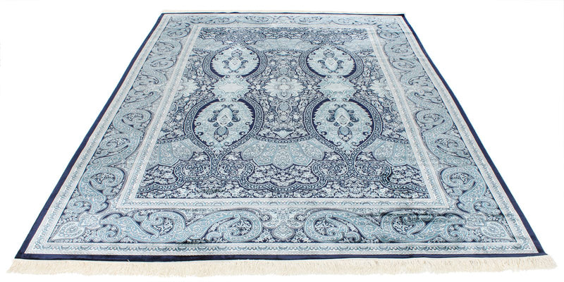 7x10 Navy and Ivory Turkish Antep Rug