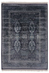 6x8 Navy and Ivory Turkish Antep Rug