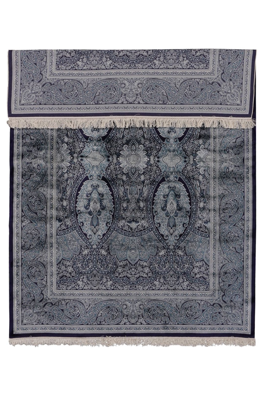 6x8 Navy and Ivory Turkish Antep Rug
