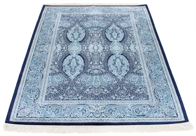 4x6 Navy and Ivory Turkish Antep Rug