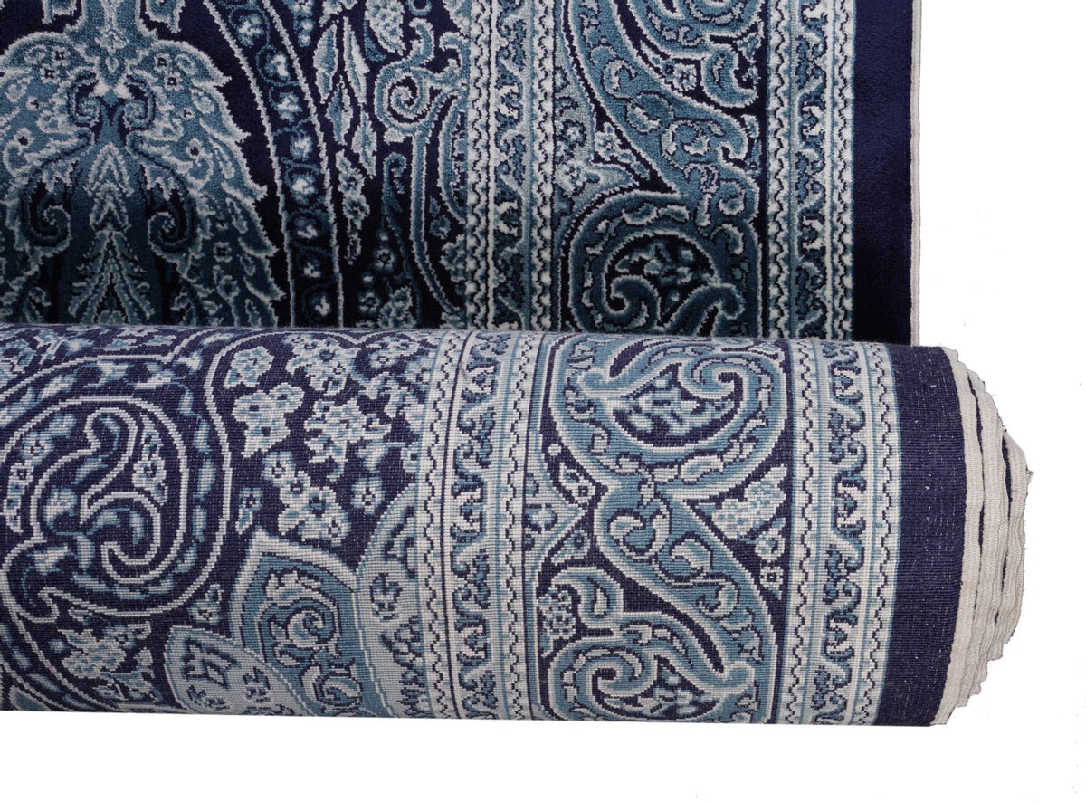 3x13 Navy and Ivory Turkish Antep Runner