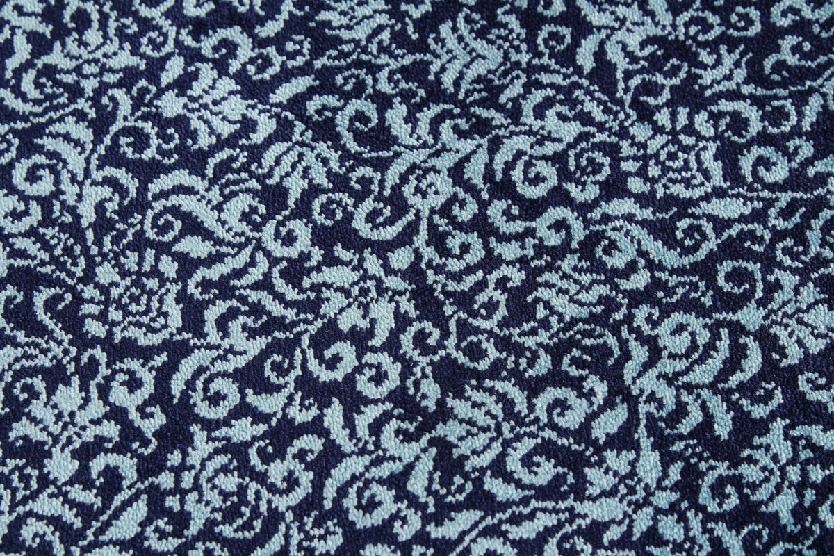 8x11 Navy and Ivory Turkish Antep Rug