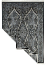 8x11 Black and Ivory Turkish Antep Rug