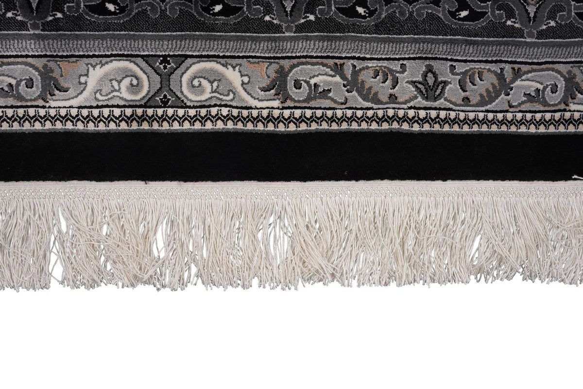 10x13 Black and Ivory Turkish Antep Rug