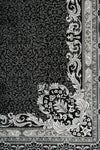 8x11 Black and Ivory Turkish Antep Rug