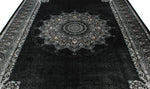 8x11 Black and Ivory Turkish Antep Rug